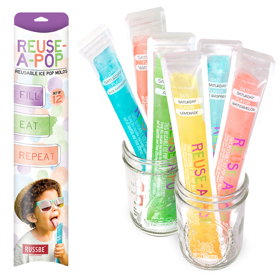 Reusable DIY Popsicle bags Set of 12 Reuse a Pop Russbe