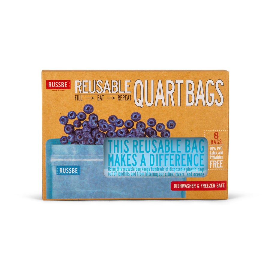 Quart Size Reusable Bags, Set of 8