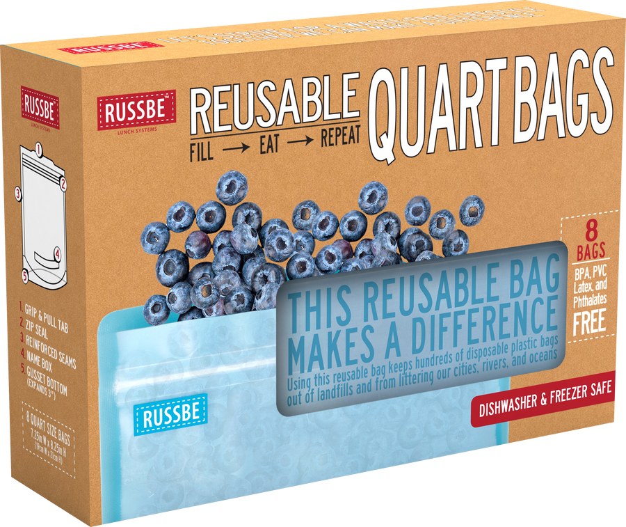 Russbe Reusable Freezer Gallon Bags 8 Pack - World Market