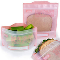Monster Reusable Snack and Sandwich Bags, Set of 4, Pink Monster